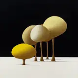 Laurent Bouro, Les arbres 1.2, 2020, Oil on wood