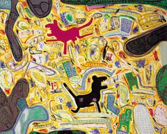 Tseng Ching-kan, Barking Dogs, Jumping Colors, 1996, Oil on canvas