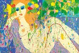 Since you Left, Cherry Blossom Falling Down by Walasse Ting, 1975, Acrylic on canvas, offered Dec 2017