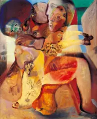 Pan by Fu Ching-Li, 1994, Oil on canvas, sold Dec 2008