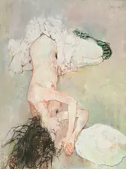 Jean Jansem, Modèle endormi, 1980, Oil on canvas