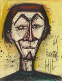 Bernard Buffet, Clown (No. 58 S), 1966, Oil, India ink, pastel and watercolor on paper