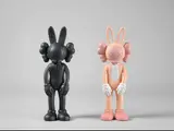 Kaws, Accomplice (Black & Pink) (a set of 2), 2002, Painted cast vinyl, edition of 500 (Black); edition of 1,000 (Pink)