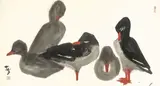 Muscovy Ducks by Shiy De-jinn, c. 1979, Mounted scroll, ink and color on paper, sold Dec 2013