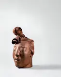 Cai Zhisong, A Warrior No. 1 (Head), 2000, Glass–fiber reinforced resin copperplate brass wires Edition no. 3/10