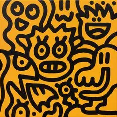 Rainbow by Sam Cox, 2019, Acrylic and paint marker on canvas, sold Jul 2020