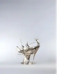 Yuyu Yang, Advent of the Phoenix I, 1970, Stainless steel, edition no. 8/20