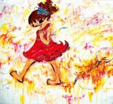 Little Girl Walking by Ayako Rokkaku, 2008, Acrylic on canvas, sold Dec 2010