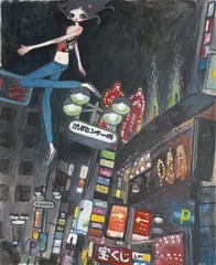 Aya Takano, Round Kick, 2006, Acrylic on canvas