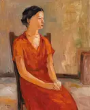 Liu Chi-hsiang, The Sitting Lady, 1982, Oil on canvas