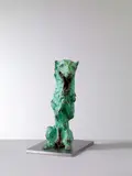 Zhou Chunya, Green Dog (Saluting), 2006, Bronze, stainless steel, edition no. 8/8