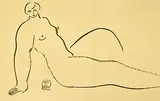 Sitting Nude by Sanyu, 1920-1930s, Ink on paper, sold Jun 2018