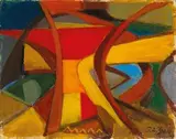 Yen Shui-long, Man & Woman, 1970, Oil on canvas