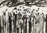T'ang Haywen, Abstract (diptych), Ink on paper