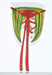 Shintaro Miyake, SM-S-01-183, SM-S-01-185, 2001, color pencil, pencil on cardboard, mounted on wooden board
