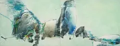 Composition (Diptych) by Chuang Che, 1988, Oil and acrylic on canvas, sold Jun 2024