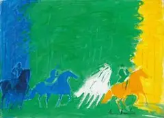 André Brasilier, Forêt Tricolore, 2004, Oil on canvas