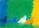 André Brasilier, Forêt Tricolore, 2004, Oil on canvas
