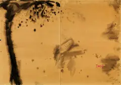 Abstract by T'ang Haywen, Ink and color on paper, offered Dec 2011