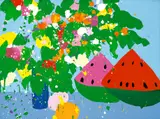 Walasse Ting, Wet Summer, 1978, Acrylic on canvas