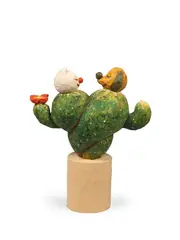 Kila Cheung, Cactus Hug, 2019, Acrylic on wood