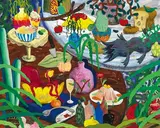 Yuichi Hirako, Cropping 16, 2018, Acrylic, paper and collage on canvas
