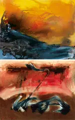 Abstract (a set of 2) by John Way, Acrylic on paper, offered Jun 2012