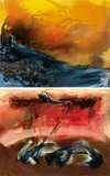 John Way, Abstract (a set of 2), Acrylic on paper