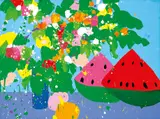 Wet Summer by Walasse Ting, 1978, Acrylic on canvas, sold May 2011