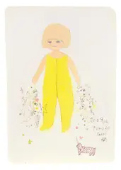 Star Girl by Tomoko Nagai, 2009, Watercolor, ink, pencil, color pencil, glitter, sticker on paper, sold Dec 2021