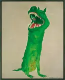 Zhou Chunya, Green Dog, 1998, Oil on canvas