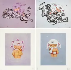 Destiny Rider No. 1; Destiny Rider No. 2; Duck Out No.1; Duck Out No.2 ( a set of 4) by Alex Face, 2019, Print, edition no.6/27; 29/75, sold Jun 2022