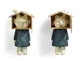 Moe Nakamura, Home (a set of 2), 2010, Insulation, cement, linen, oil paint, veneer