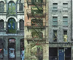 Yuan Yuan, Keep Out (triptych), 2013, Oil on linen