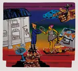 Yuree Kensaku, Same Old Story & Ungrateful Creature, 2006, Spray paint, acrylic, oil, collage & putty, wire, bronze and painted chair