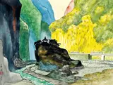 Ma Pai-sui, Taroko National Park, 1985, Ink and color on paper