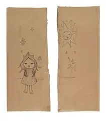 Untitled by Moe Nakamura, Marker pen on cardboard, sold Dec 2020