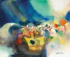 Chu Teh-chun, Multitude en Devenir, 2004, Oil on canvas