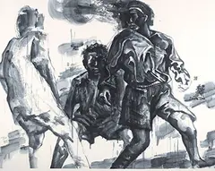 Wang Jinsong, Ink Figure No. 30, 2000, Ink on paper