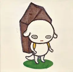 Yoshitomo Nara, Dog with Coffin, 1993, Oil on canvas