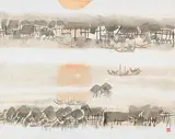 Chen Chi-kwan, Morning Mist, 1986, Ink and color on paper (hanging scroll)