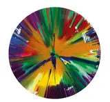 Spin Painting-Circle by Damien Hirst, 2009, Acrylic, metallic paint on paper, sold Dec 2022