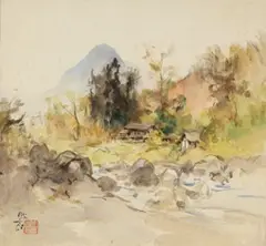 Ishikawa Kinichiro, Okutama Akigawa, Watercolor on paper