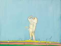 Nigel Cooke, Drinker, 2007, Watercolor, conté on paper