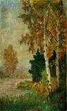 Zhu Shijie, Landscape, 1934, Oil on canvas