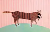 Kitamura Natsuko, Cat, 2008, Acrylic on panel, wooden sculpture