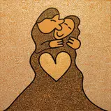 Sam Cox, Doodle Kiss, 2019, Acrylic on canvas