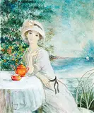 Bernard Charoy, Déjeuner à Saint-Tropez, 2012, Oil on canvas