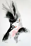René Gruau, Portrait d'élégante (Countess with Hat)