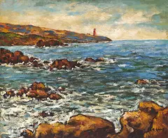 Seascape by Sanlang Yang, Oil on canvas, sold Dec 2014
